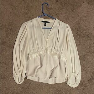 White House Black Market Cream Blouse